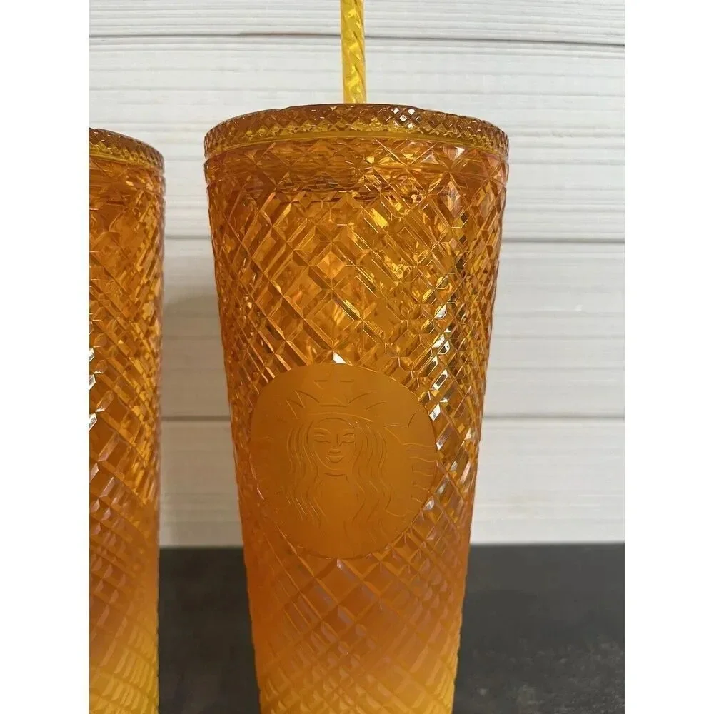 Starbucks NEW Mango Venti Tumblers- Orange (24oz)  Set Of 2